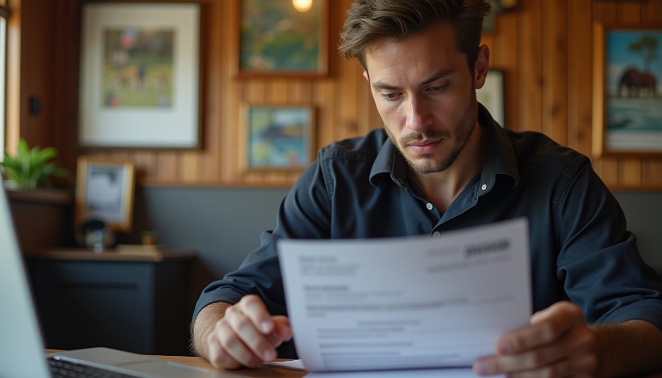 Club equipment officer reviewing a supplier quote document